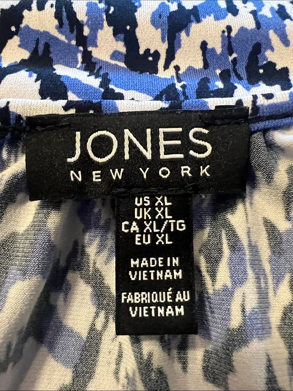 Jones New York Blue & White Abstract Print Sleeveless Top with Zip Detail - Picture 8 of 9